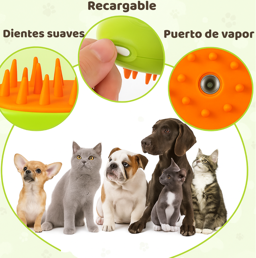 Cepillo con vapor relajante para gato